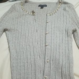 Embellished grey cardigan